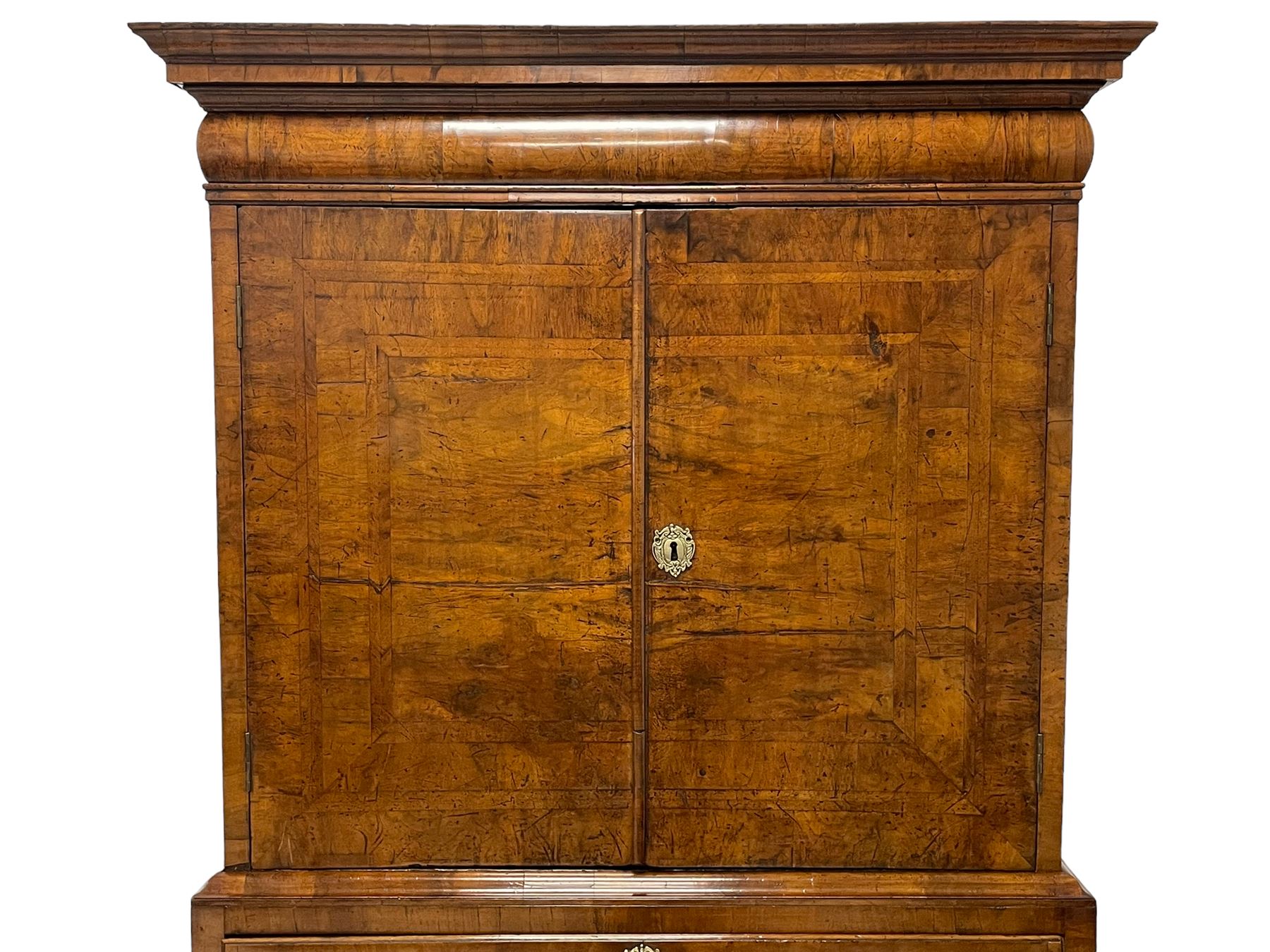 George I walnut cabinet on chest - Image 12 of 13