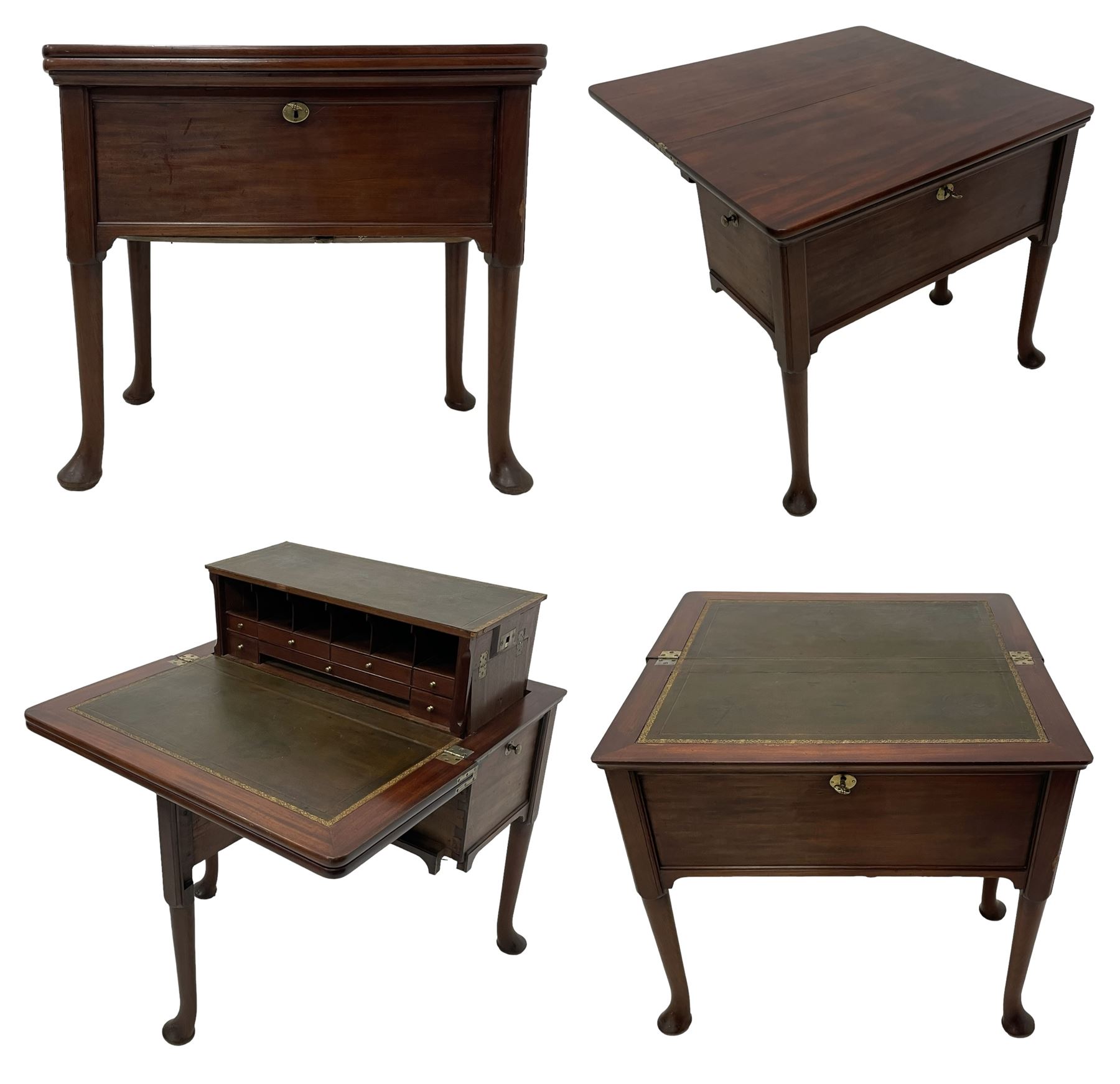 18th century mahogany metamorphic campaign writing desk