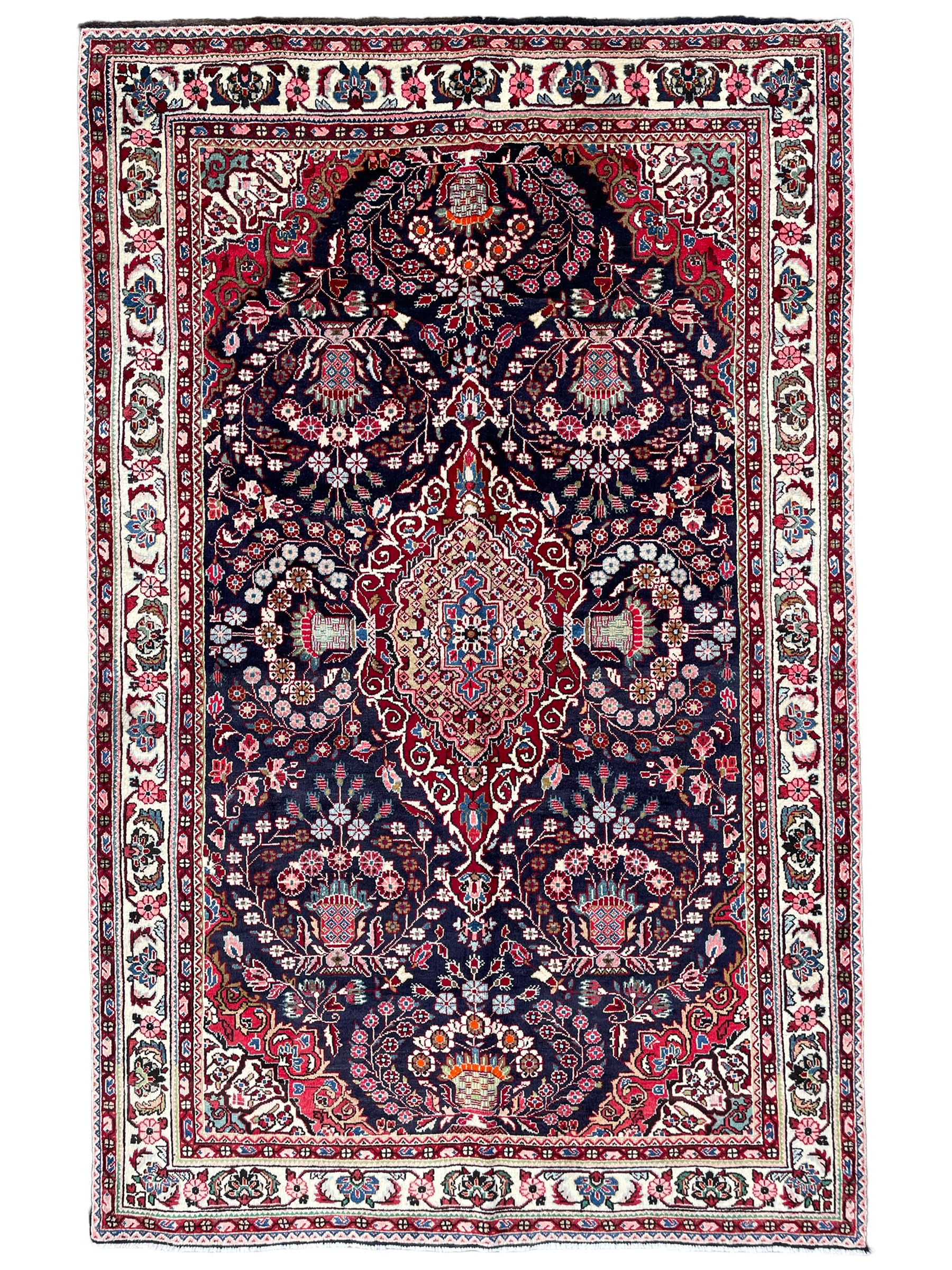 Persian Qom blue ground rug