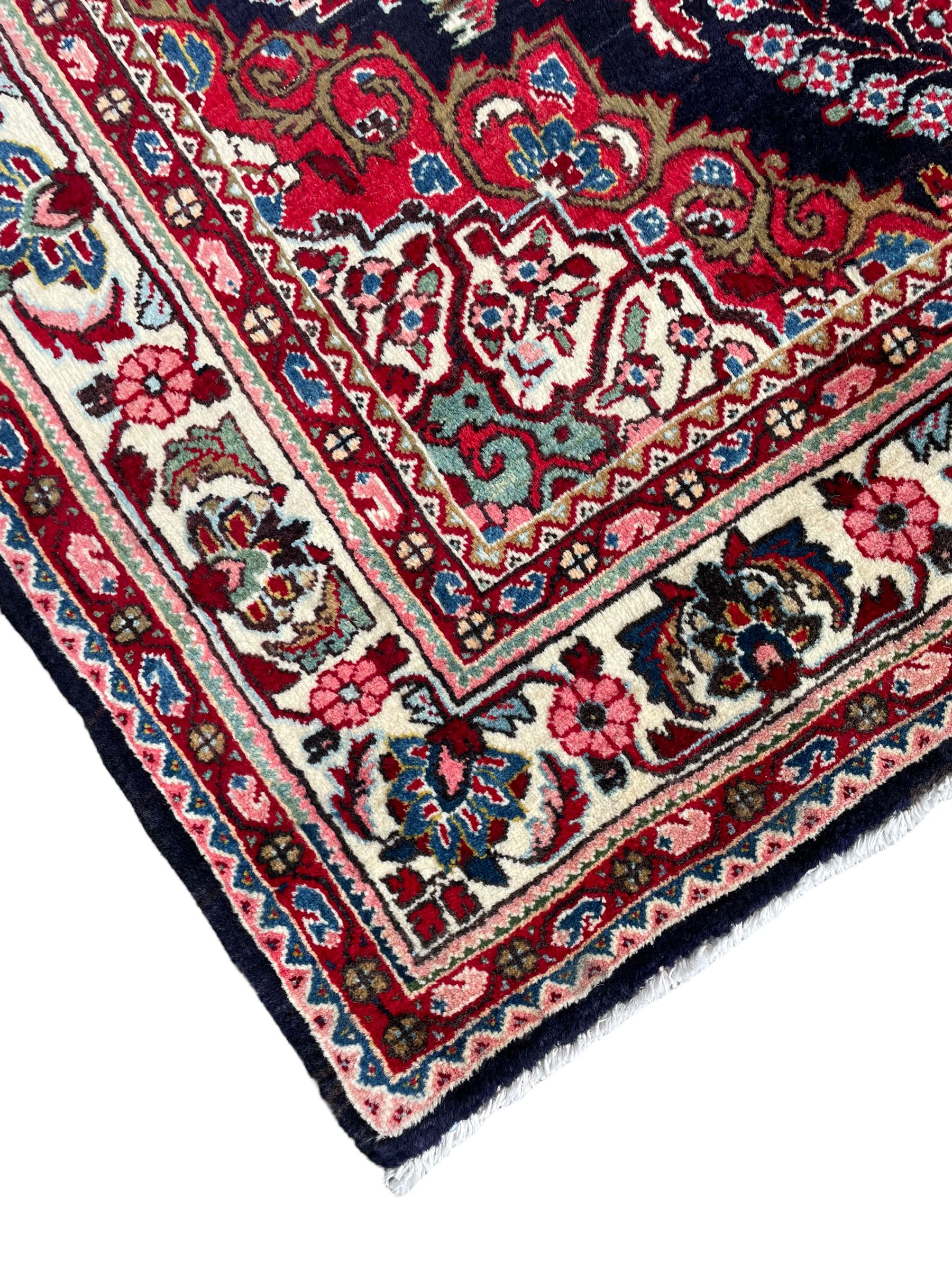 Persian Qom blue ground rug - Image 7 of 8