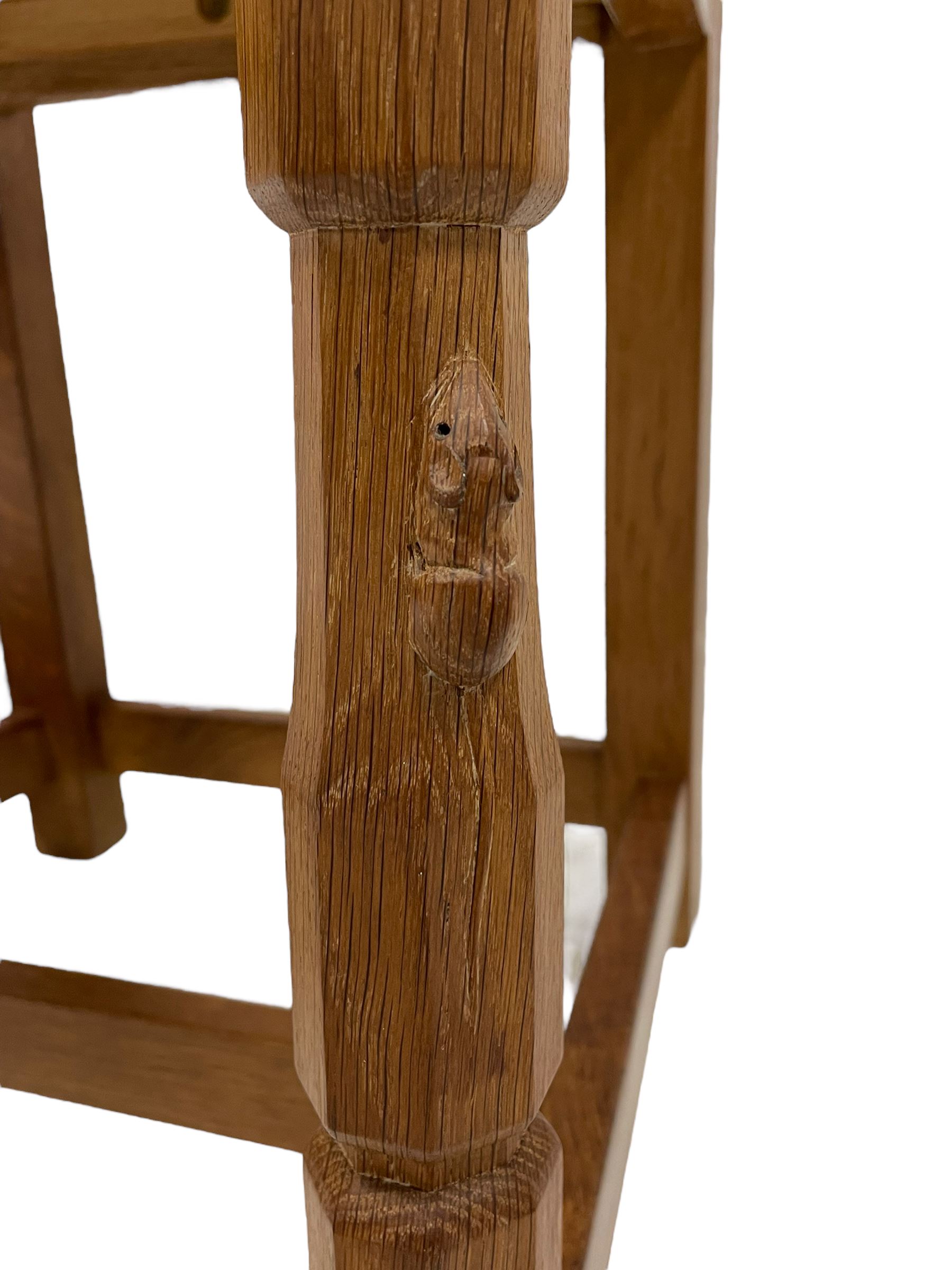 Mouseman - set four oak dining chairs - Image 6 of 7