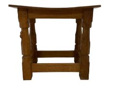 Mouseman - adzed oak joint stool