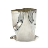 Novelty silver vase by Rebecca Joselyn modelled as a crumpled bag H8cm