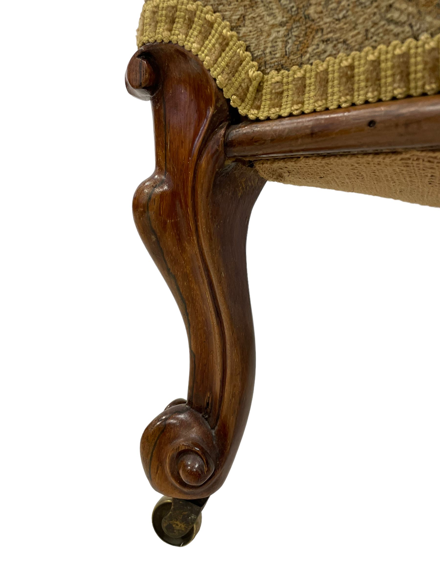 19th century rosewood framed armchair - Image 4 of 6