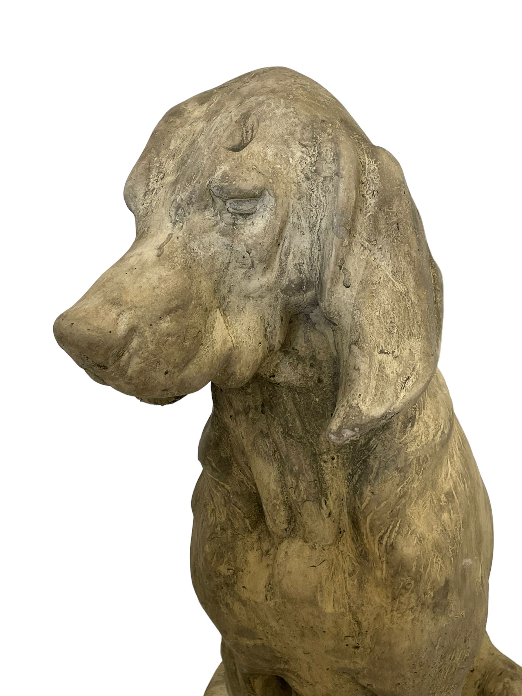 Two composite stone life-size hound garden figures - Image 7 of 8