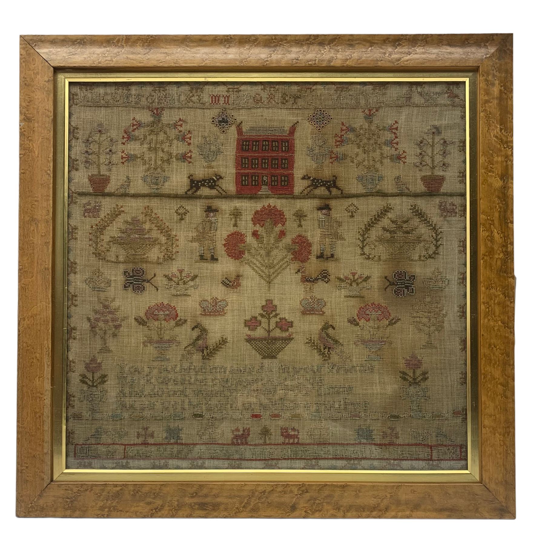 Early Victorian needlework sampler by Lois Vary