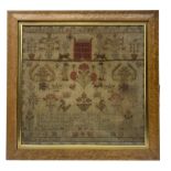 Early Victorian needlework sampler by Lois Vary