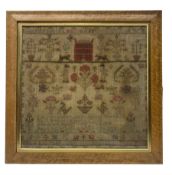 Early Victorian needlework sampler by Lois Vary