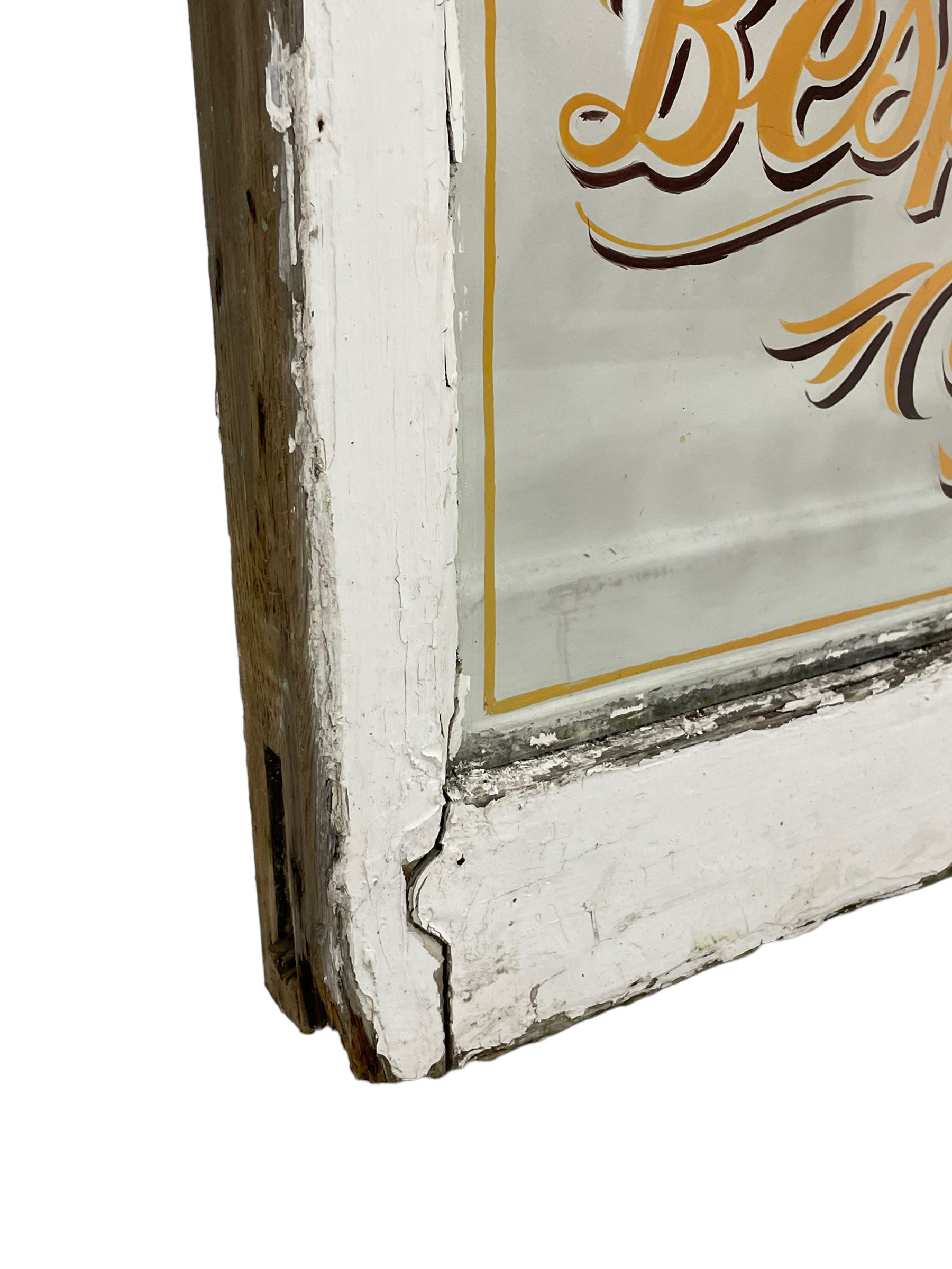White painted window with hand painted advertising "Purdey and Sons - Image 4 of 5