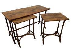 Yew wood nest of tables