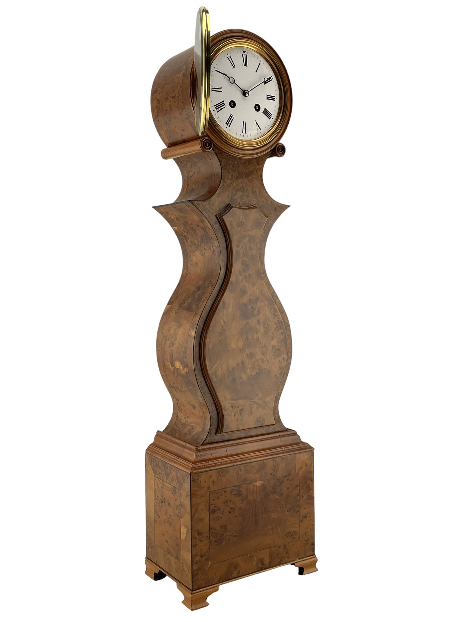 French - late 19th century 8-day miniature longcase in a Yew wood case - Image 2 of 8