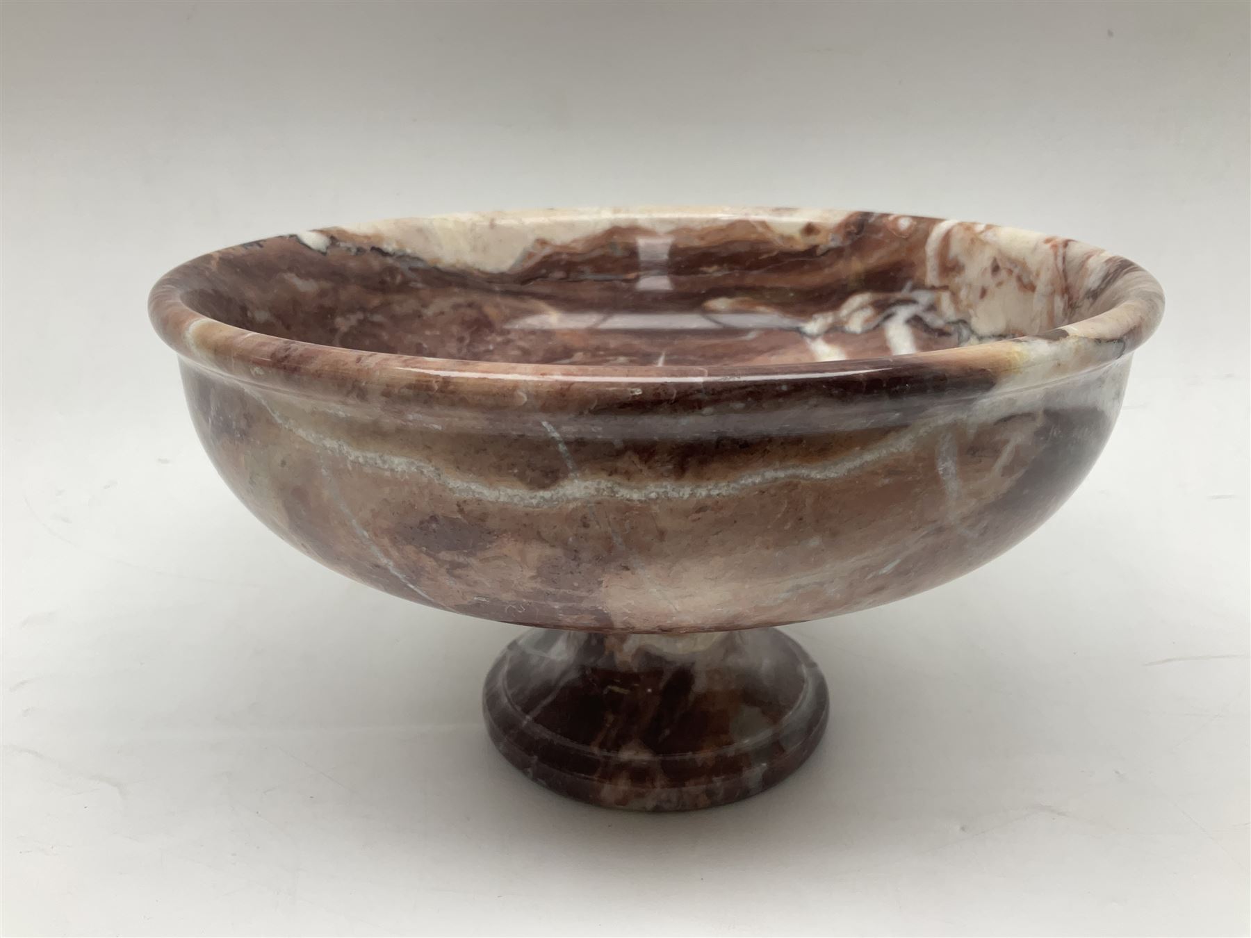 Pink veined marble bowl - Image 7 of 11