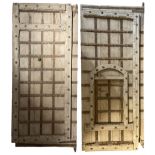 Pair of 18th to 19th century Continental hardwood gatehouse doors of rectangular form