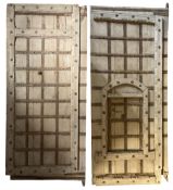 Pair of 18th to 19th century Continental hardwood gatehouse doors of rectangular form