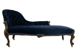 Late 19th century rosewood framed chaise longue