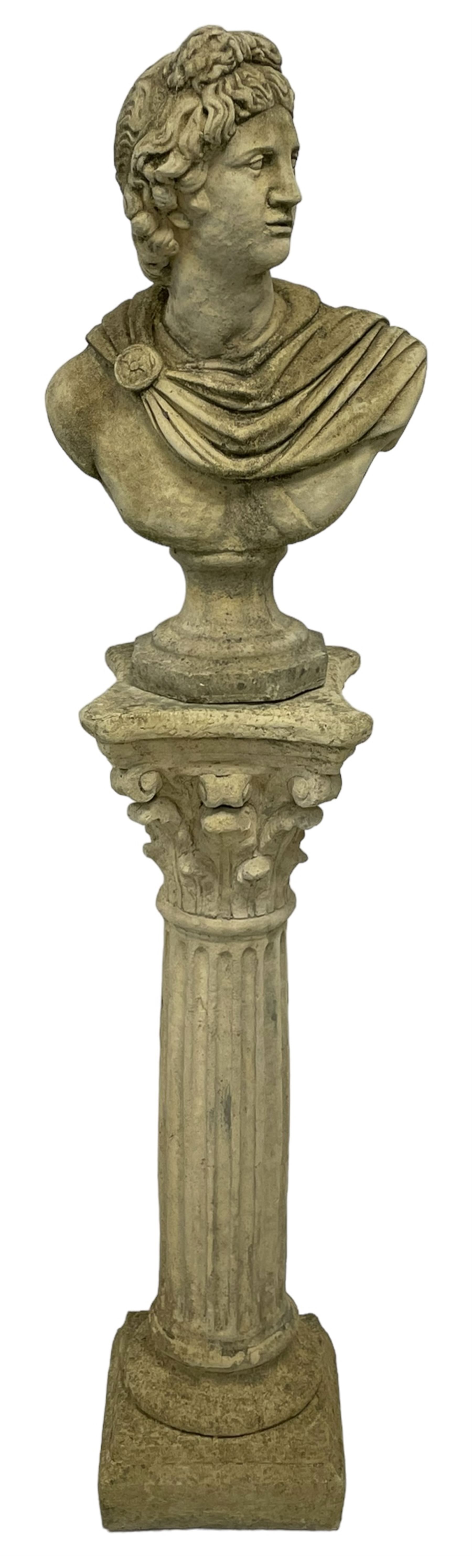 Composite stone classical design bust of Apollo Belvedere