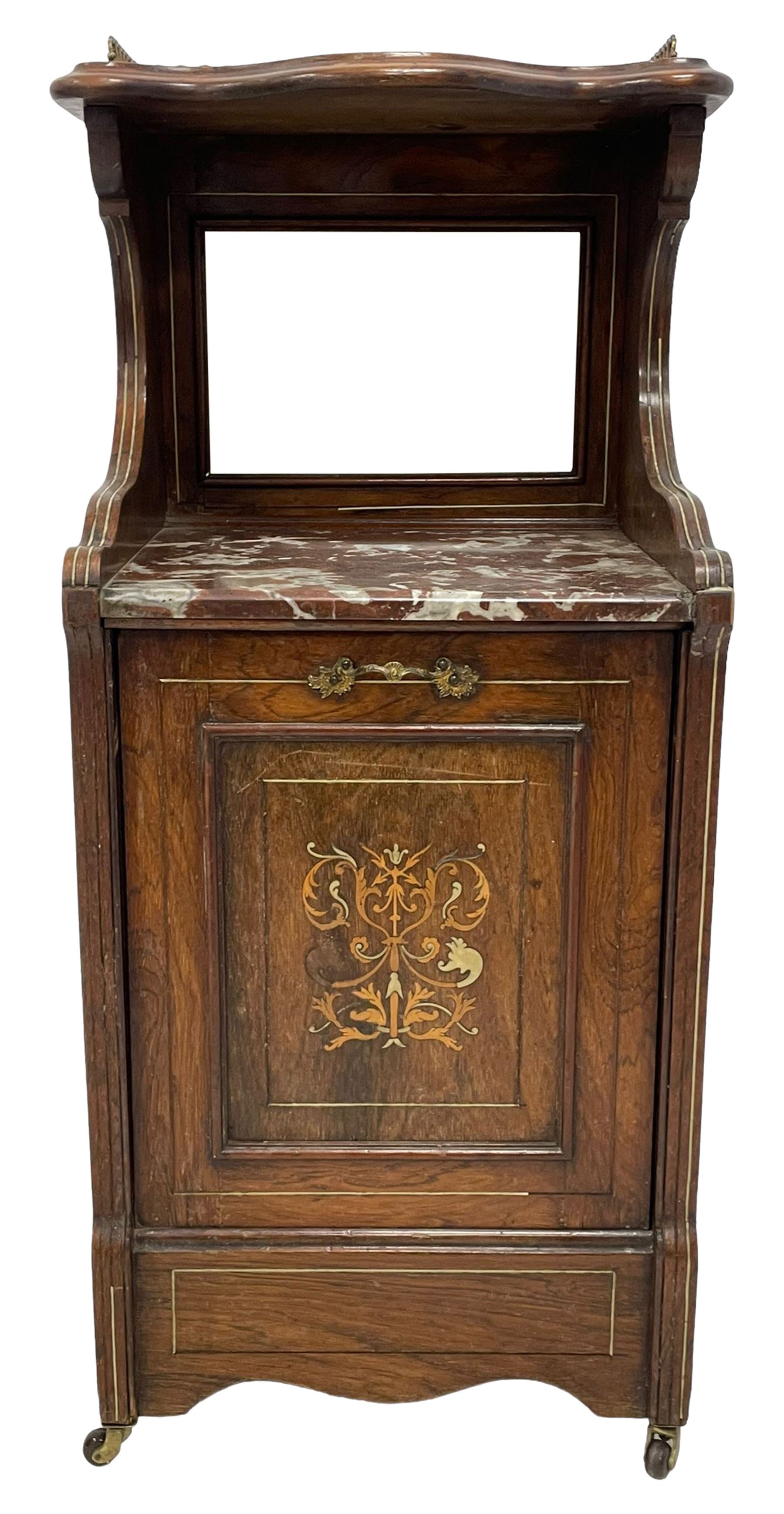 Late Victorian rosewood coal purdonium