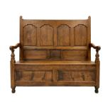 19th century oak settle bench