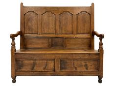 19th century oak settle bench