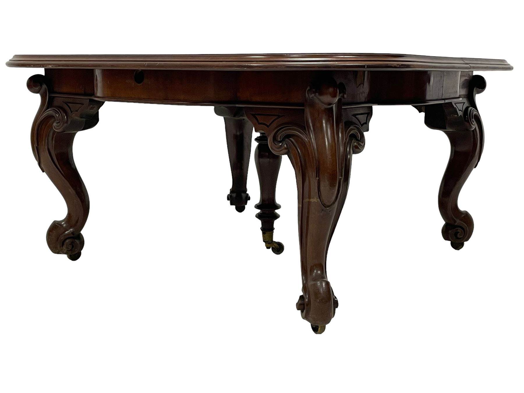 Large 19th century mahogany dining table - Image 9 of 30