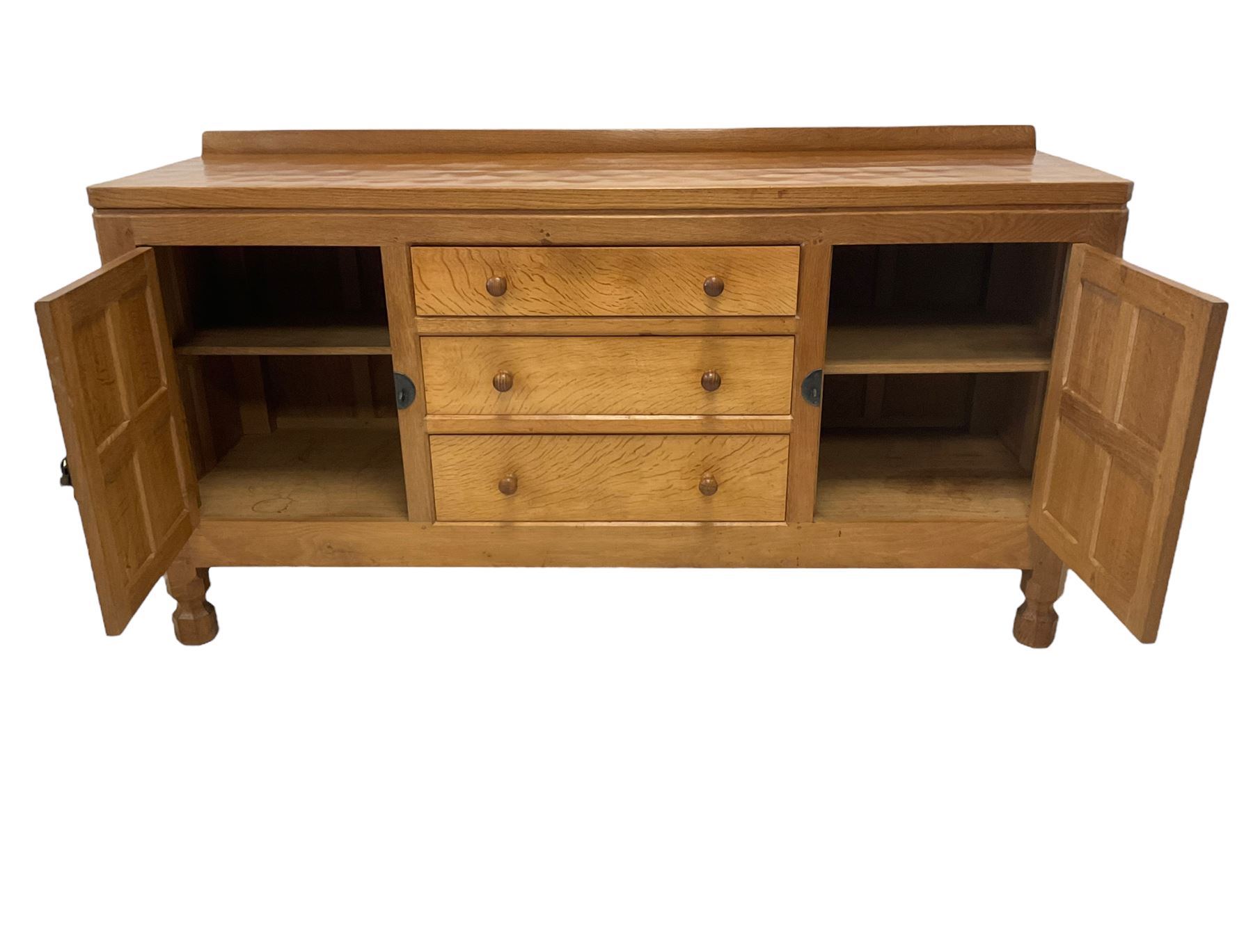 Mouseman - adzed oak sideboard - Image 6 of 7