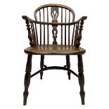 19th century elm and ash Windsor armchair