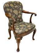 George II walnut elbow chair