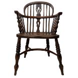 19th century elm and ash Windsor chair