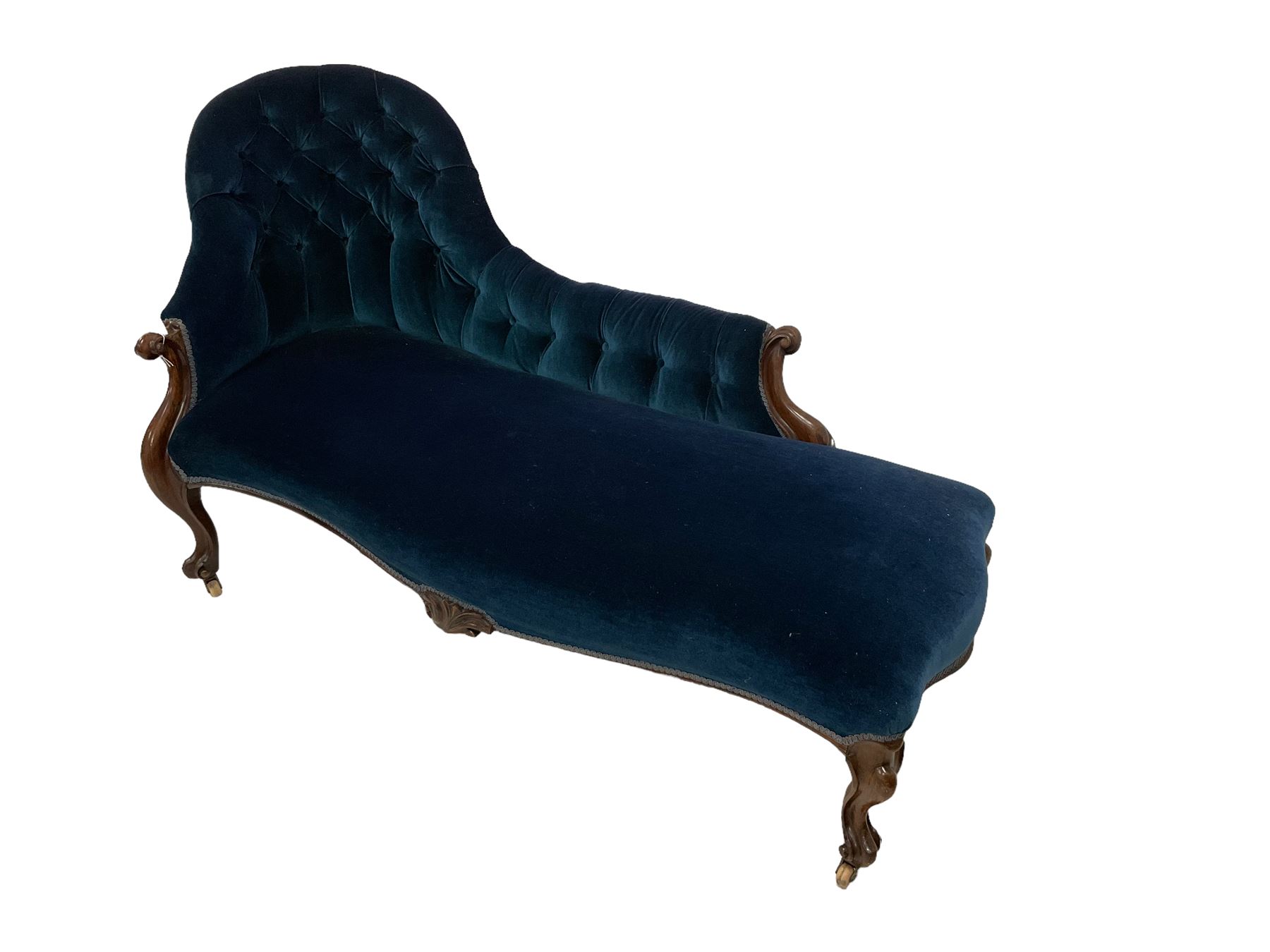 Late 19th century rosewood framed chaise longue - Image 2 of 5