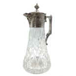 Victorian style silver mounted cut glass claret jug