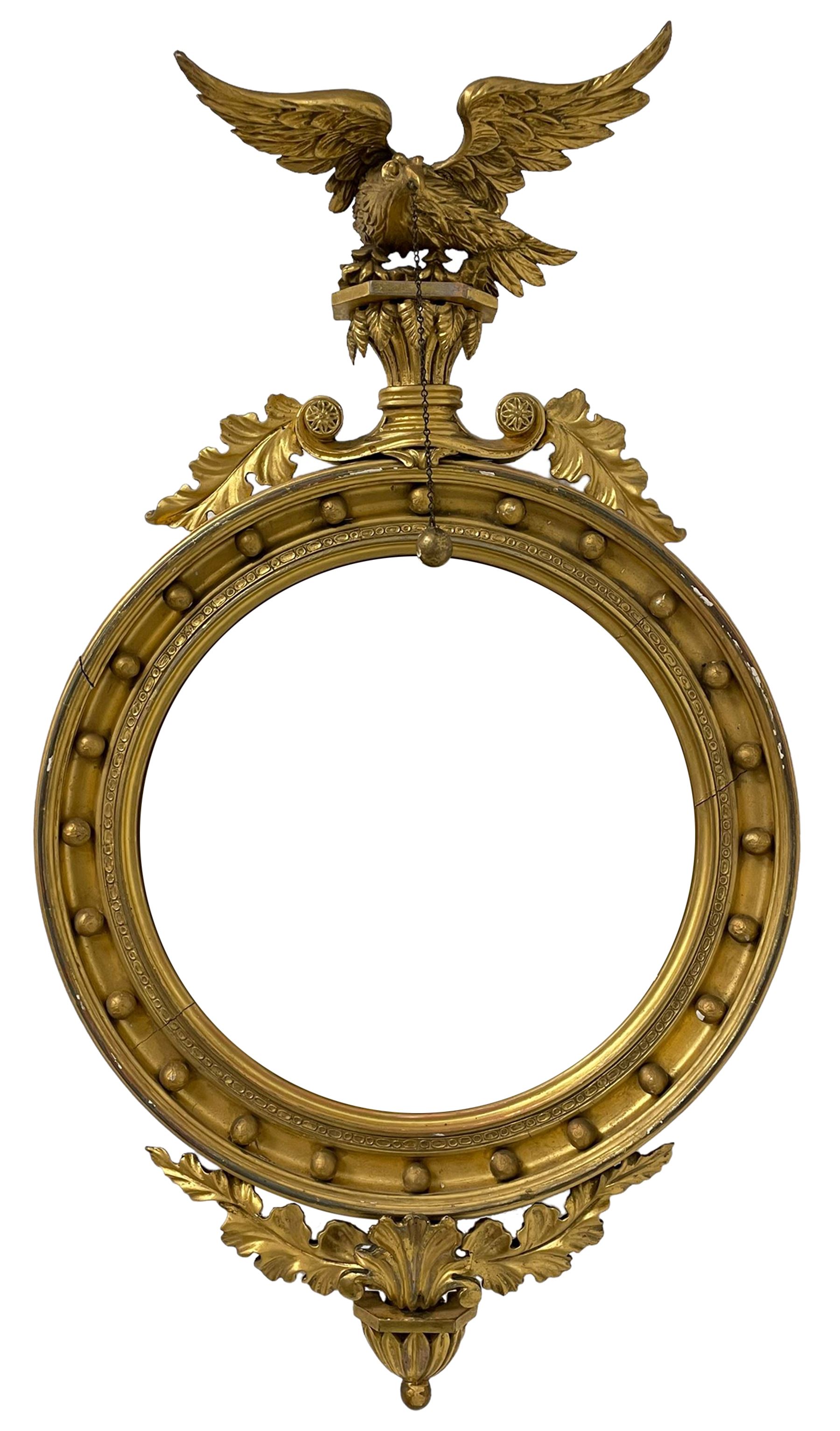 Regency design giltwood and gesso wall mirror