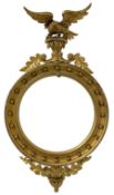 Regency design giltwood and gesso wall mirror