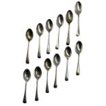 Set of six silver tea spoons engraved with initial 'A' Sheffield 1931 Maker Atkin Bros. and another