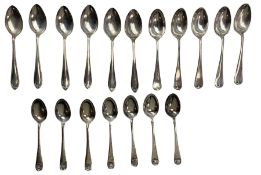 Five silver picture back coffee spoons with 'I Love Liberty'
