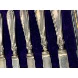 Set of six silver coffee spoons with pierced stems Sheffield 1933 Maker Francis Howard