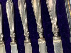 Set of six silver coffee spoons with pierced stems Sheffield 1933 Maker Francis Howard