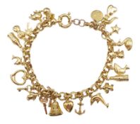 9ct gold charm bracelet