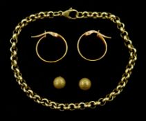 Pair of rose gold hoop earrings
