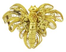 18ct gold wirework butterfly brooch