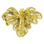 18ct gold wirework butterfly brooch