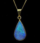 9ct gold pear shaped opal pendant