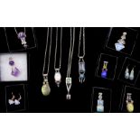 Collection of silver jewellery including necklaces