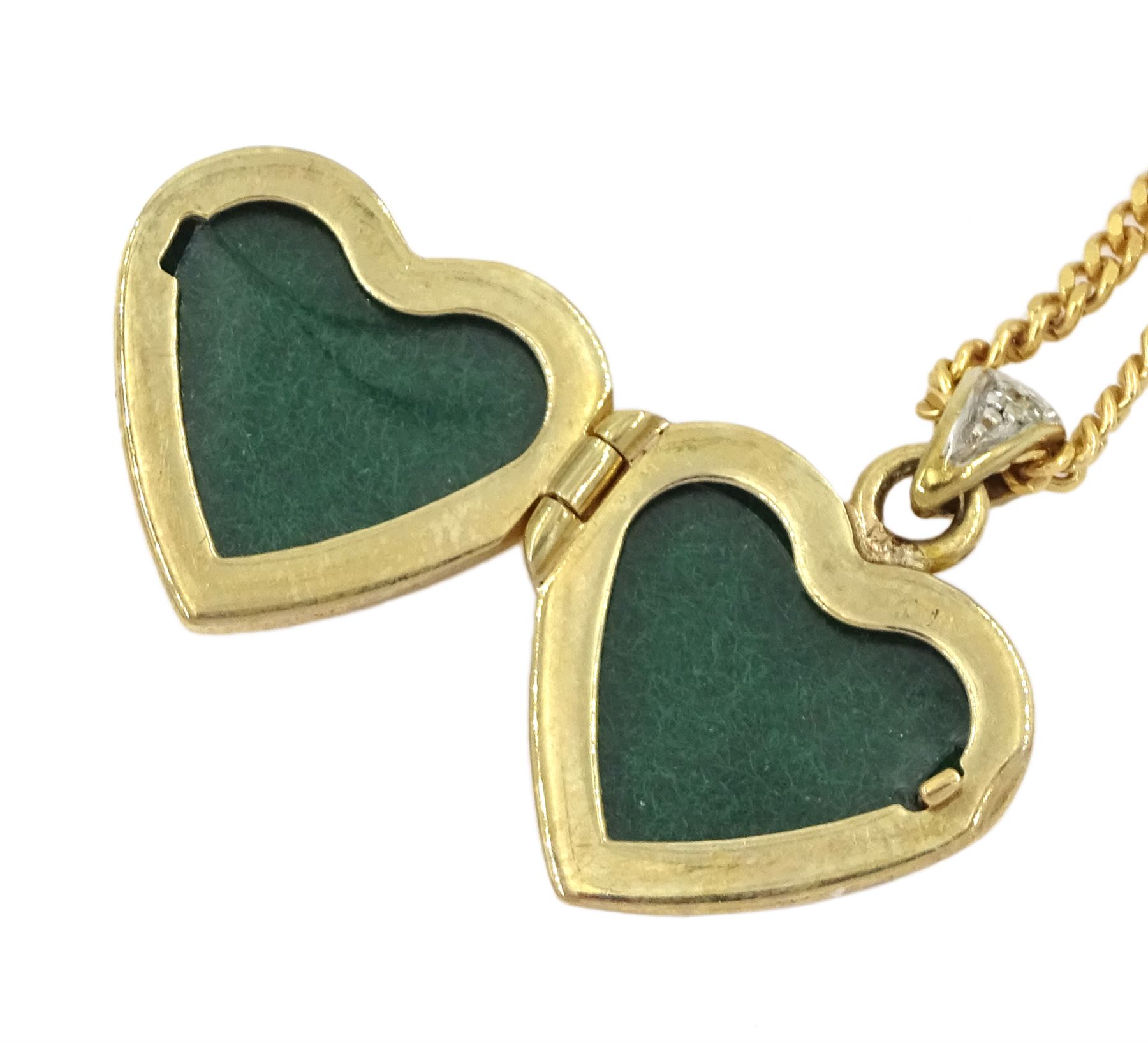 9ct gold heart pendant necklace - Image 3 of 3