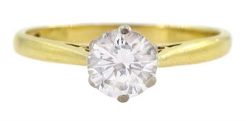 18ct gold single stone round brilliant cut diamond ring