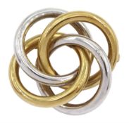 9ct white and yellow gold swirl brooch