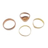 Two 22ct gold wedding bands