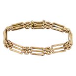 Gold three bar gate bracelet