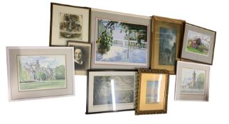 Quantity of nine paintings and prints