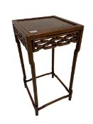 Oriental hardwood jardiniere stand