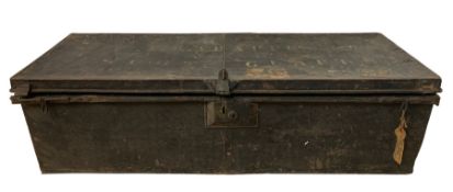 WW2 black painted military chest belonging to Capt. T.R. Trappes Lomax